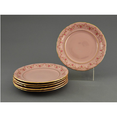 Набор тарелок "Соната Розовый фарфор 0158" 19 см 6 шт