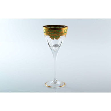 Набор бокалов для вина "Natalia Golden Turquoise" 250 мл 6 шт