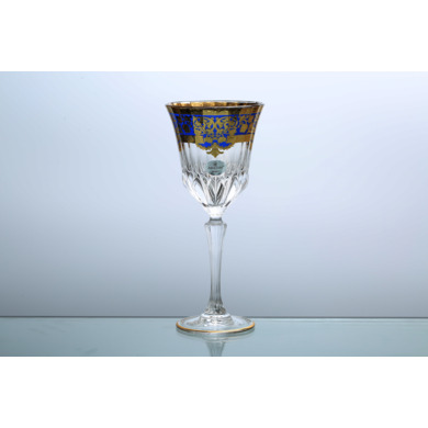Набор бокалов для вина "Natalia Golden Blue Decor" 280 мл 6 шт