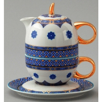Восточный набор "Узбекистан" (чайник 400 мл. + чашка 200 мл.) в подарочной упаковке