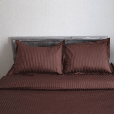 Комплект постельного белья Этель "Шоколад" страйп-сатин, двуспальный евро