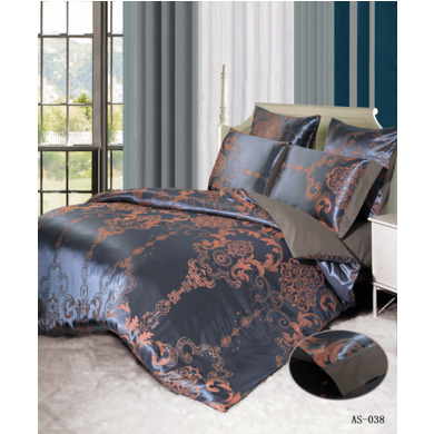 Комплект постельного белья "Arlet AS-038" жаккардовый шелк, двуспальный евро