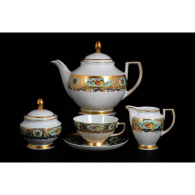 Чайный сервиз "Vienna Seladon Gold" на 6 персон 15 предметов
