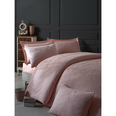 Комплект постельного белья Issimo Elsa pink жаккард, двуспальный евро