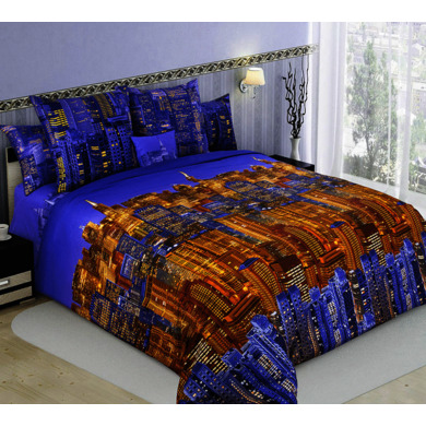 Комплект постельного белья "Панорама 2" перкаль, двуспальный евро