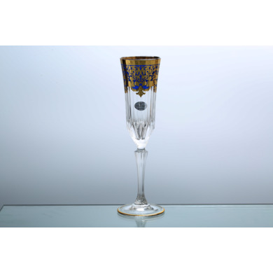 Набор фужеров для шампанского "Natalia Golden Blue Decor" 180 мл 6 шт
