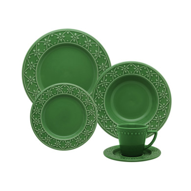 Чайно-столовый сервиз "Гваделупе" (зеленый) 30 предметов