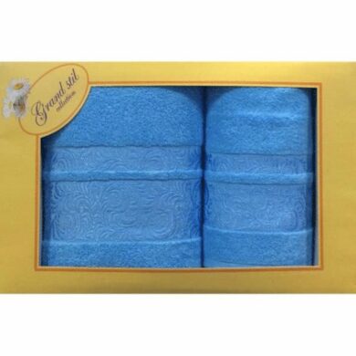 Набор махровых полотенец Grand Stil Мидея (голубой) 48х90 см, 65х135 см 2 шт