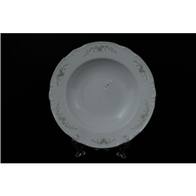Набор глубоких тарелок "Констанция Серый орнамент Отводка платина" 23 см 6 шт