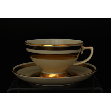 Набор чайных пар "Constanza Cream 9321 Gold" (чашка 250 мл. + блюдце) на 6 персон