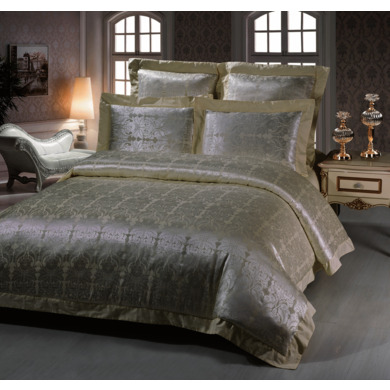 Комплект постельного белья "Kingsilk SB-114" жаккардовый шелк, двуспальный евро