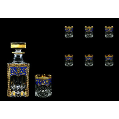 Набор для виски "Провенза Люксус синий" (графин 750 мл + 6 стаканов 210 мл) 7 предметов