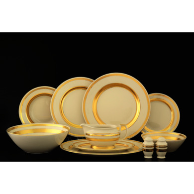 Столовый сервиз "Constanza Cream 9321 Gold" на 6 персон 28 предметов