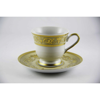 Набор для кофе "Александрия Крем/золото" (чашка 100 мл. + блюдце) на 6 персон 12 предметов