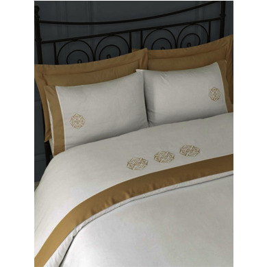 Комплект постельного белья Issimo Blanche beige сатин-делюкс, двуспальный евро