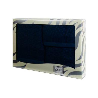 Комплект махровых полотенец Valentini TR161 (синий) 30х50 см, 50х100 см, 100х150 см 3 шт