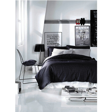 Комплект постельного белья Issimo Cosmopolit тёмно-серый-белый, евро макси