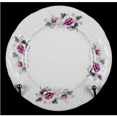 Набор тарелок "Бернадотт Серая роза платина" 17 см. 6 шт.