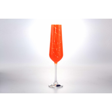 Набор фужеров для шампанского "Sandra Tinsel" 200 мл 6 шт (оранжевый)