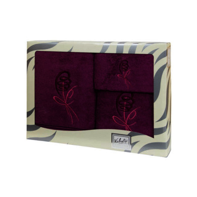 Комплект полотенец Valentini Posy (фиолетовый) 30х50 см, 50х100 см, 100х150 см 3 шт