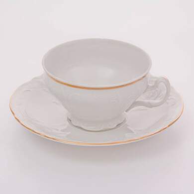 Набор для чая "Бернадот Белый узор" (чашка 220 мл. + блюдце) на 6 предметов 12 персон