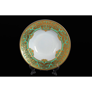 Набор глубоких тарелок "Natalia Seladon Gold" 23,5 см 6 шт