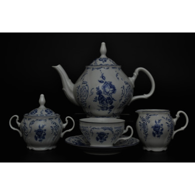 Чайный сервиз "Бернадотт Синие розы 24074" на 6 персон 15 предметов