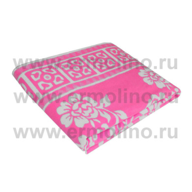 Одеяло байковое жаккард Ермолино "Розовое" 150х215 см