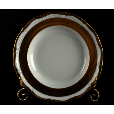 Набор глубоких тарелок "Лента золотая матовая 2" 24 см 6 шт
