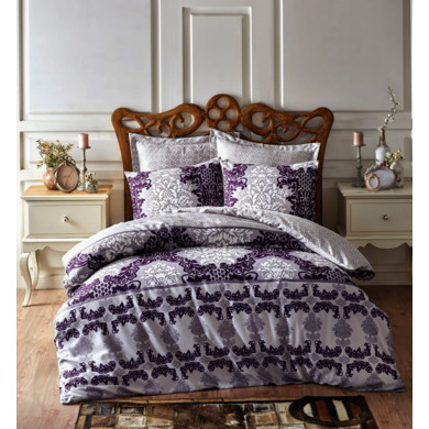 Комплект постельного белья Cottonbox Aliye (фиолетовый) сатин, двуспальный евро