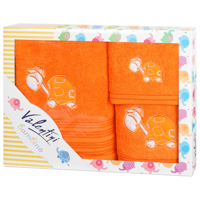 Комплект полотенец Valentini Junior Tbr 30х50 см, 50х100 см, 70х140 см 3 шт (оранжевый)