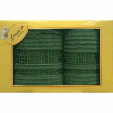 Набор махровых полотенец Grand Stil Восторг (зеленый) 48х90 см, 68х135 см 2 шт