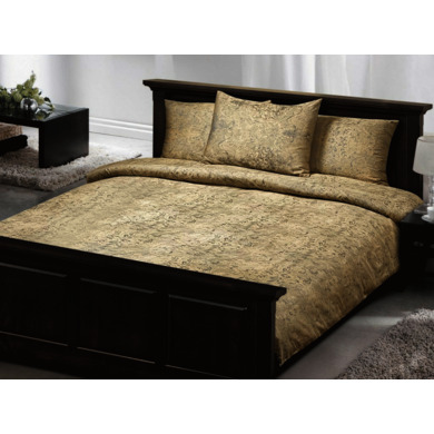 Комплект постельного белья Marize Золотые узоры жаккард, двуспальный (нав. 70х70 см)