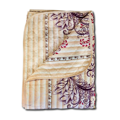 Покрывало-одеяло Cleo Бежево-кремовое с растительным орнаментом 200х215 см