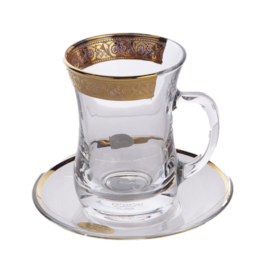 Набор для чая "Золотой орнамент" (кружка 225 мл + блюдце) на 6 персон