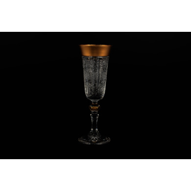 Набор фужеров для шампанского "Хрусталь с золотом 12116" 150 мл 6 шт