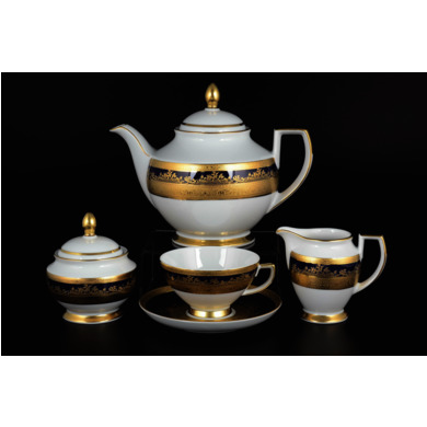 Чайный сервиз "Constanza Cobalt Gold 9320" на 6 персон 15 предметов