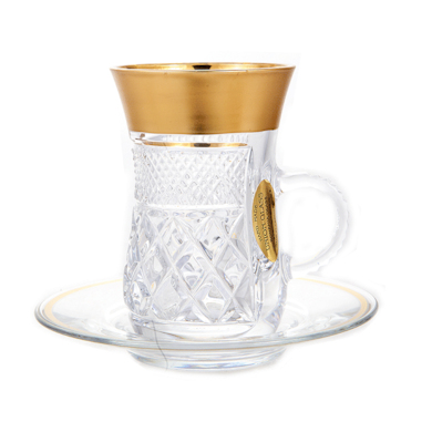Набор для чая "Золотая полоса" (чашка 105 мл + блюдце) на 6 персон