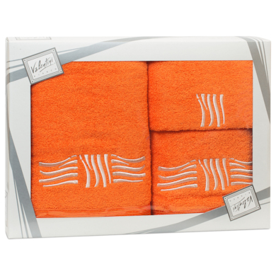 Комплект полотенец Valentini Sea 2 (оранжевый) 30х50 см, 50х100 см, 70х140 см 3 шт