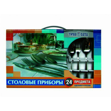 Набор столовых приборов 24 предмета "Сонет" в картонной коробке