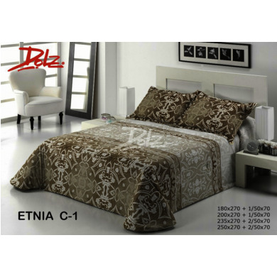 Покрывало стеганое Dolz Etnia beige 230х270 см + 2 наволочки 50х70 см