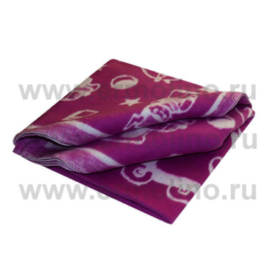 Одеяло байковое жаккард Ермолино "Фиолетовое" 100х140 см