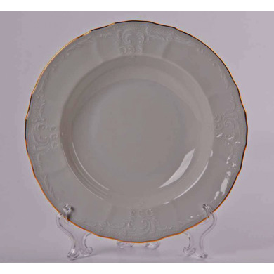 Набор глубоких тарелок "Бернадот Белый узор" 23 см. 6 шт.