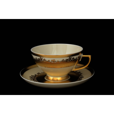 Набор чайных пар "Constanza Cream 9320 Gold" (чашка 250 мл. + блюдце) на 6 персон