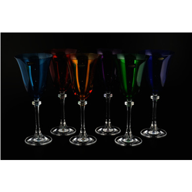 Набор бокалов для вина "Александра Цветные" 250 мл 6 шт