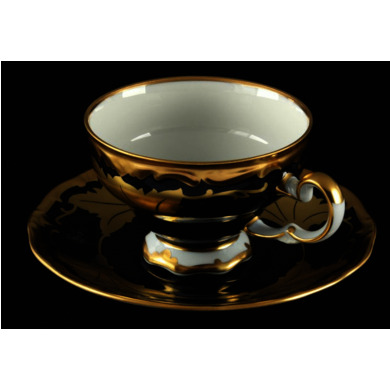 Набор для чая "Кленовый лист синий 819" (чашка 210 мл.+блюдце) на 6 персон 12 предметов