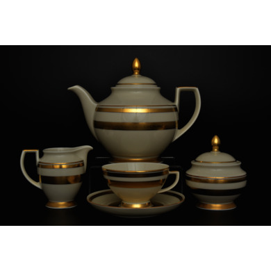 Чайный сервиз "Constanza Cream 9321 Gold" на 6 персон 15 предметов