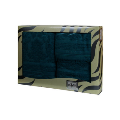 Комплект махровых полотенец Valentini TR120 (бирюзовый) 30х50 см, 50х100 см, 100х150 см 3 шт