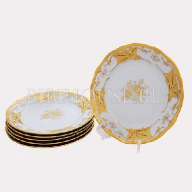 Набор тарелок "Кленовый лист белый 408" 19 см. 6 шт