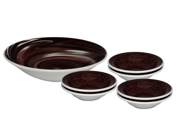 Десертный набор Шоколад 7 предметов (тарелка для фруктов + 6 десертных тарелок)